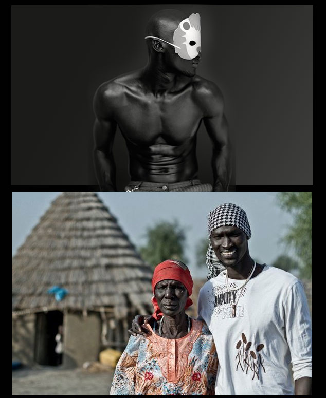 Ger Duany and his mother in Sudan
